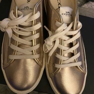 Coach metallic champagne sneaker
